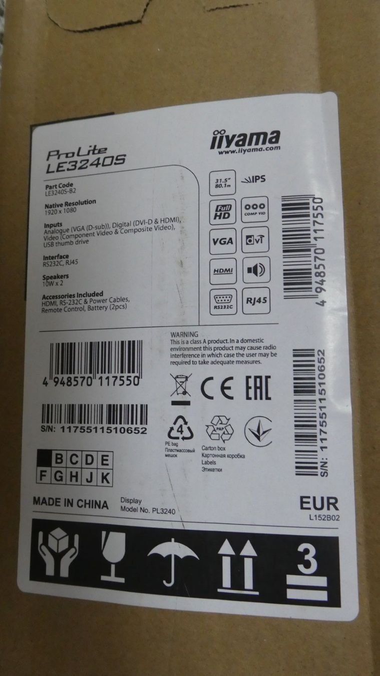 Iiyama Monitor: Iiyama ProLite LE3240S-B2 – Nuovo (secondo la descrizione) da Lausen venduto da Vectrex1 1