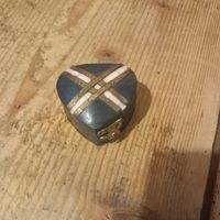 Schmuckdose Herzform dunkelblau mit Verzierungen Holz