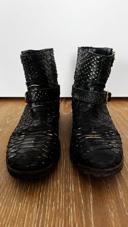 Stivali Philipp Plein pelle serpente nera taglia 39 lusso