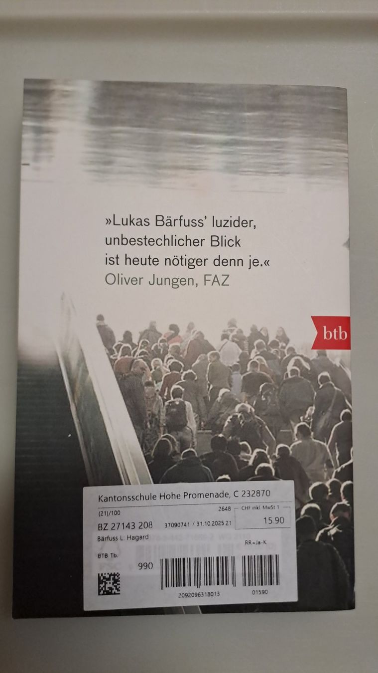Libri: Hagard von Lukas Bärfuss – Usato da Zürich venduto da Naira03 1