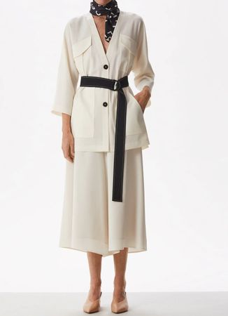 Adolfo Dominguez White Safari Jacket + Trousers