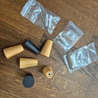 Set of 6 NEW wooden hooks with fixation