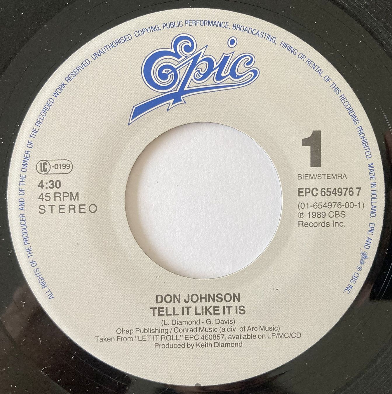 Schallplatten: DON JOHNSON - TELL IT LIKE IT IS – Gebraucht aus Bottens von hotter-than-hell 2