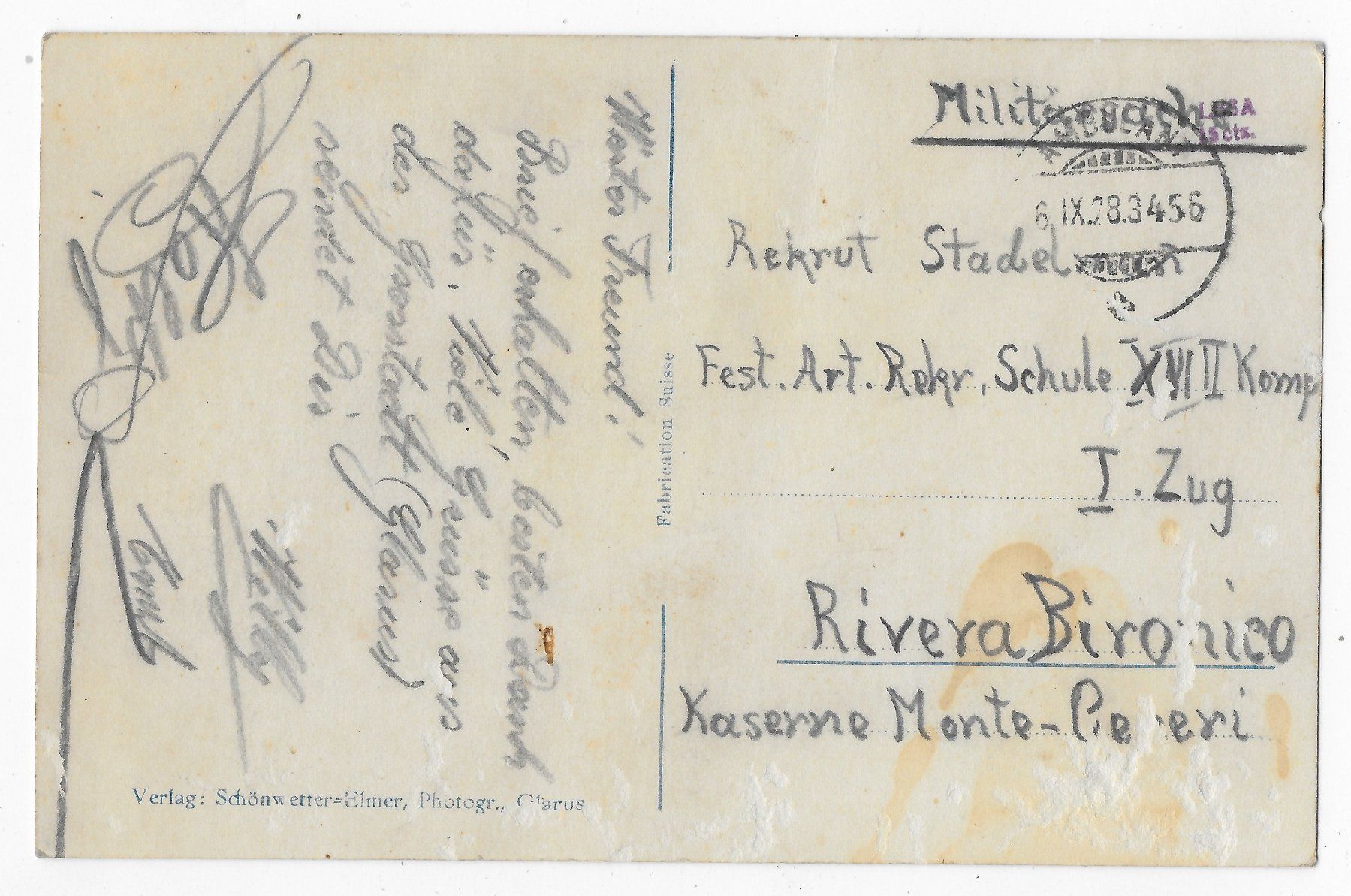 Cartoline postali: Glarus, Gemeindehausplatz ⛲ – Usato da Hefenhofen venduto da Richsalz 1