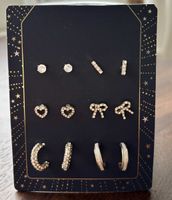 Ohrringe/ Earrings Set 6 Studs Gold Plated - NEW