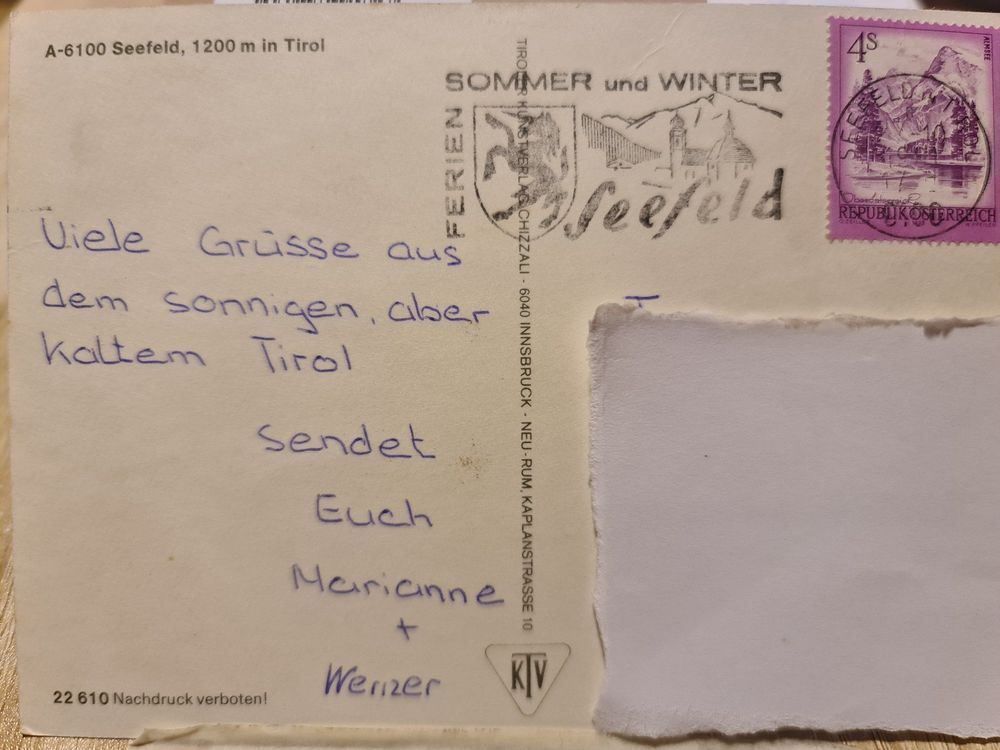 Cartoline postali: Ansichtskarte Seefeld Tirol – Usato da Dintikon venduto da Vexi 1