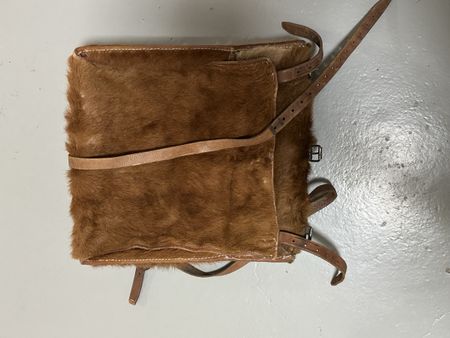 Schweizer Militär Rucksack Fell Leder Jahrgang original