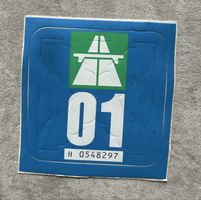 Original Schweizer Autobahnvignette 2001 mit Trägerpapier