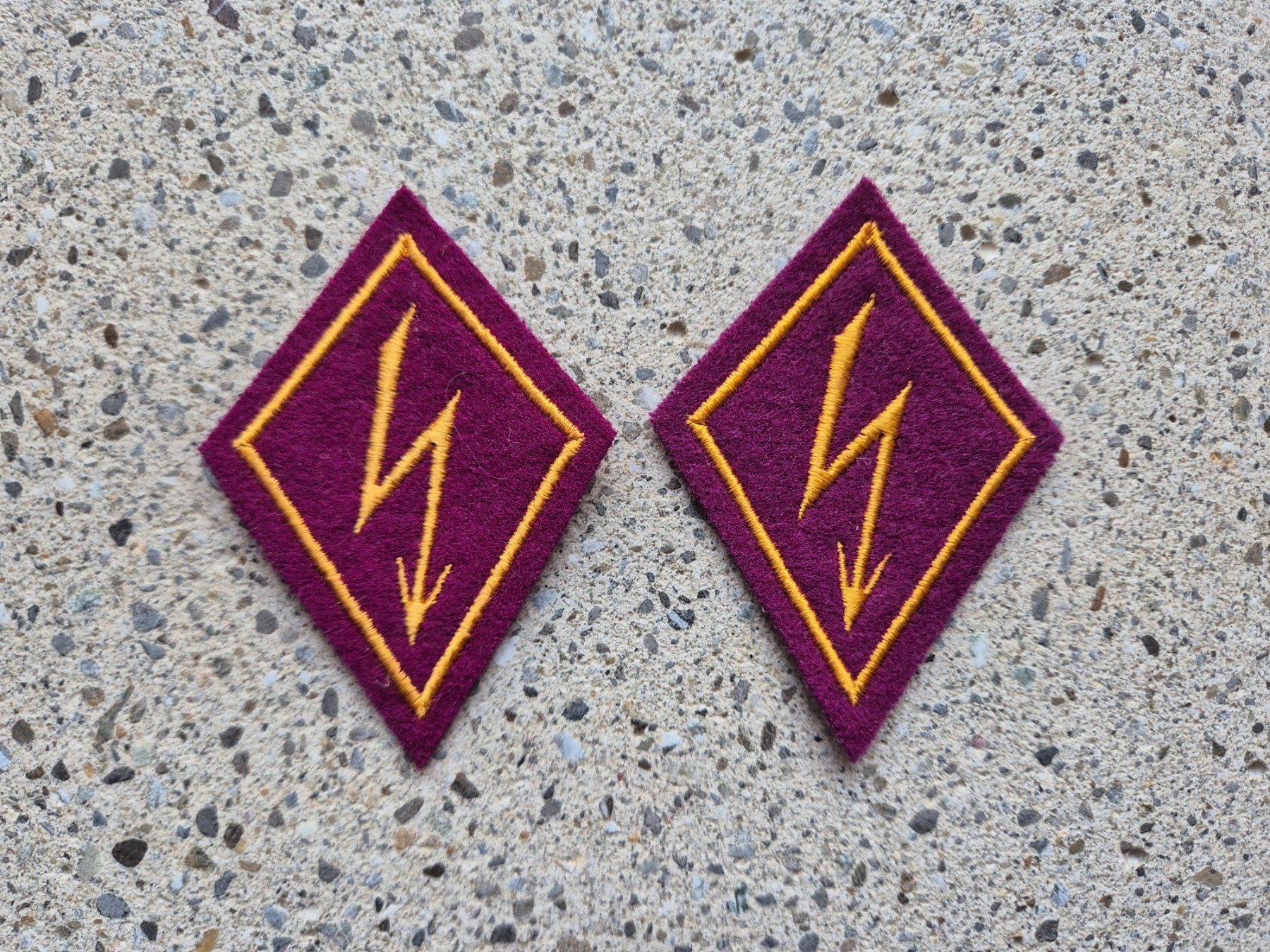 Schweizer Armee Plaketten & Abzeichen: *** Kragenspiegel / Kragenpatten *** – Gebraucht aus Riedholz von fr_sIruP