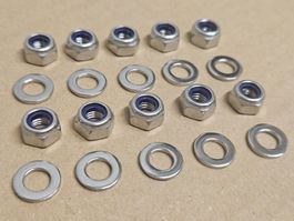 10x M6 Stoppmuttern +Scheiben / Mofa Piaggio Ciao Puch Maxi