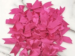 50 Satinschleifen Pink 8.5 x 8.5 cm - Neu