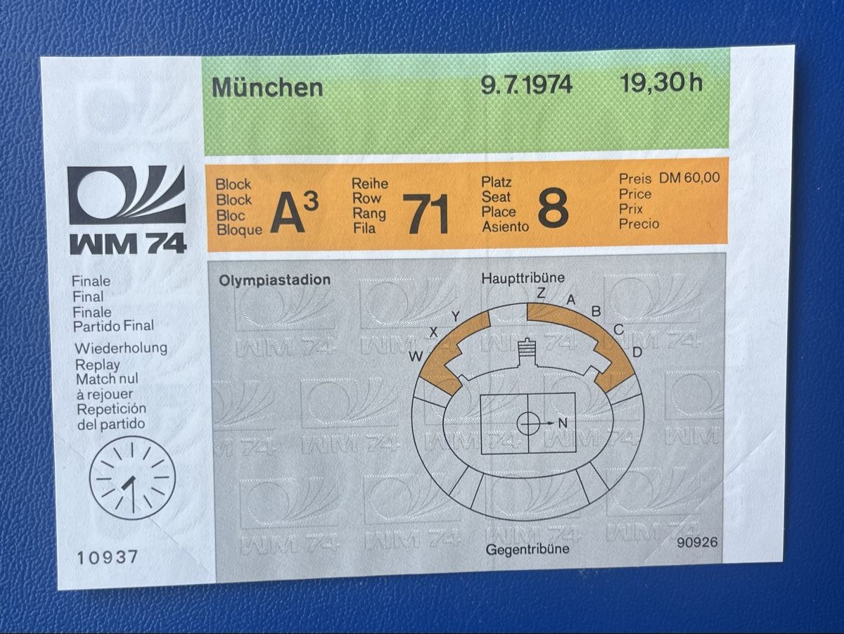 Biglietti: Fussball WM Finale 1974 Original Ticket – Usato da Münchenstein venduto da tschepo64