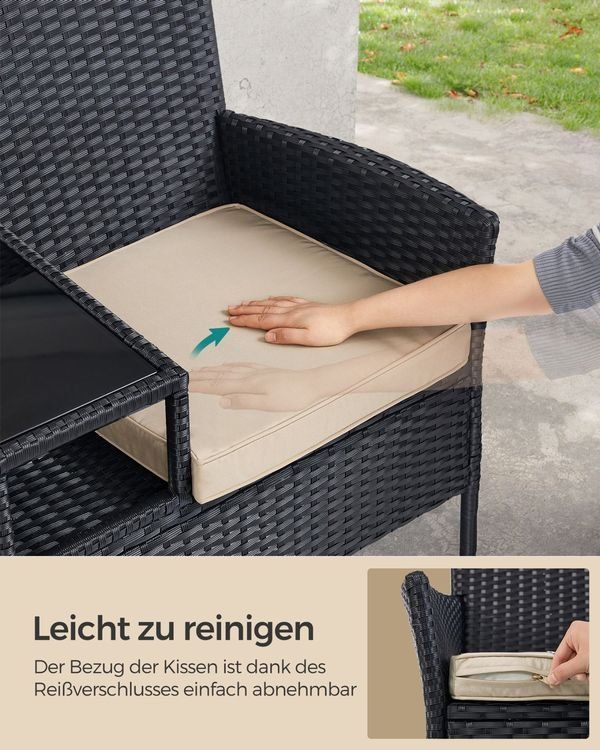 Set di tavolo e panche: Gartenmöbel Balkonmöbel Polyrattan Bank Tisch Sofa SOFISTA – Nuovo e nell'imballaggio originale da Lachen SZ venduto da MAMORU-MOEBEL 3