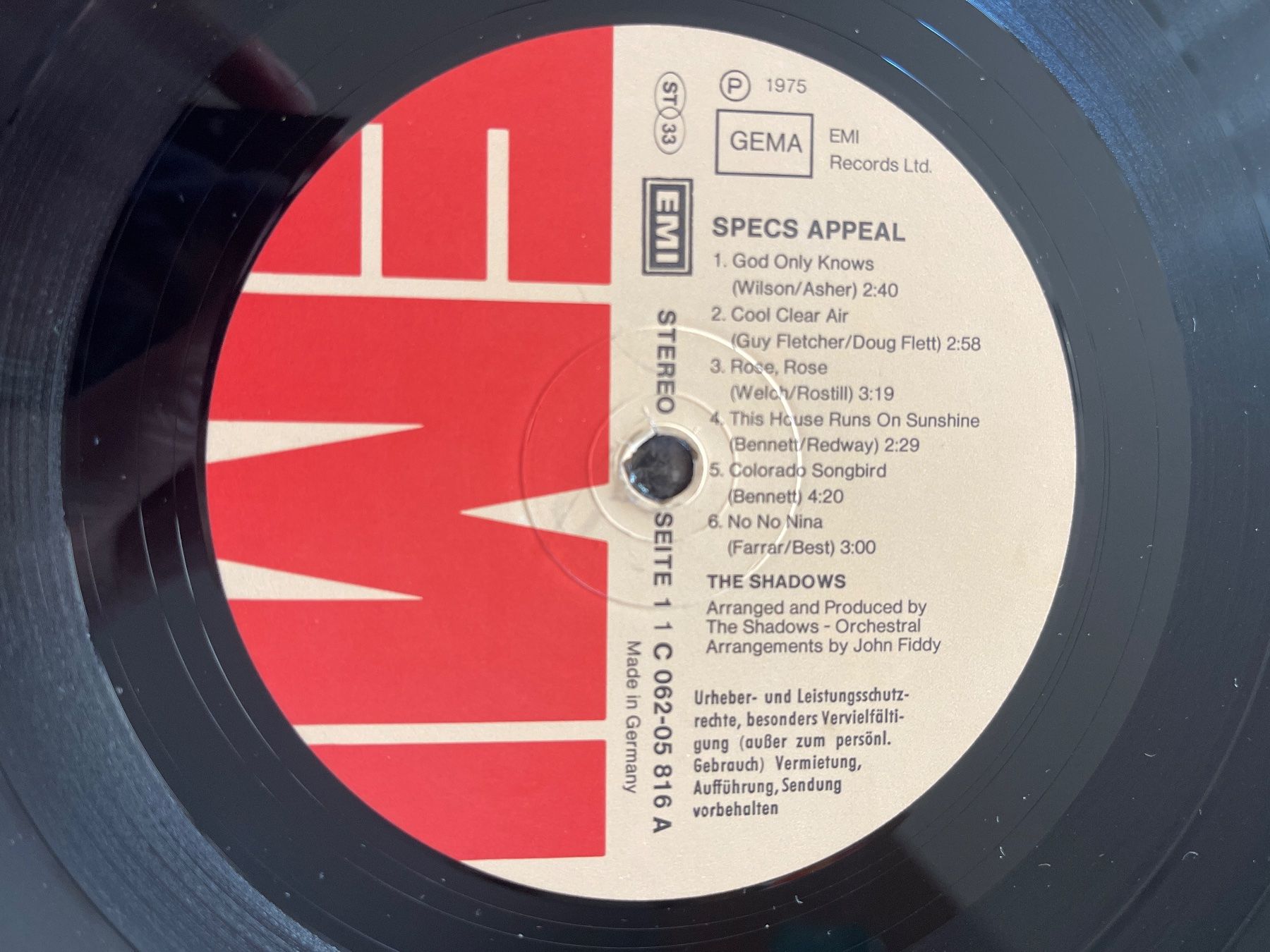 Dischi in vinile: A199/The Shadows - Specs Appeal – Usato da Frutigen venduto da Philippe_jsp 2