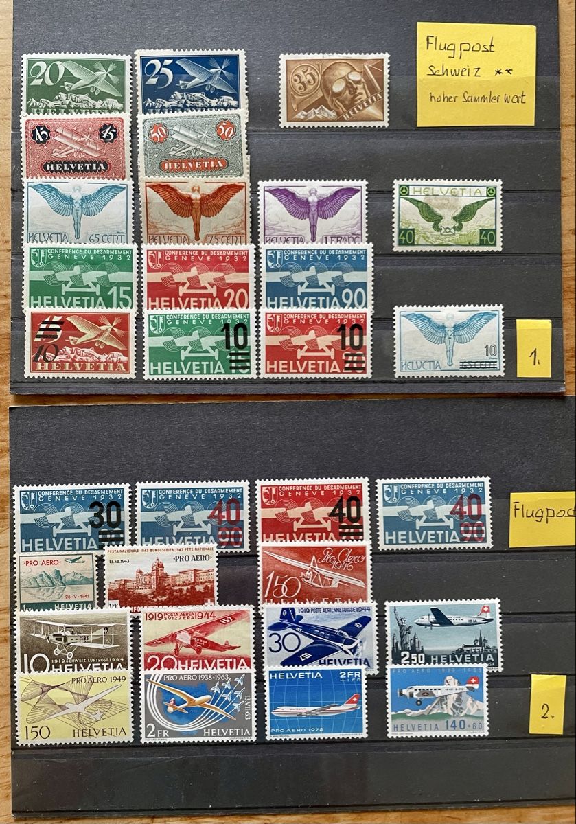 Tutti i francobolli: CH Flugpost ** siehe Abbildungen – Nuovo (secondo la descrizione) da Rorschach venduto da Ziltenera