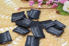 Label "Hand made with love" grau (10 Stück)