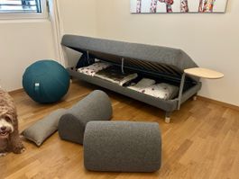 Canapé-lit IKEA FLOTTEBO avec coffre de rangement + tablette