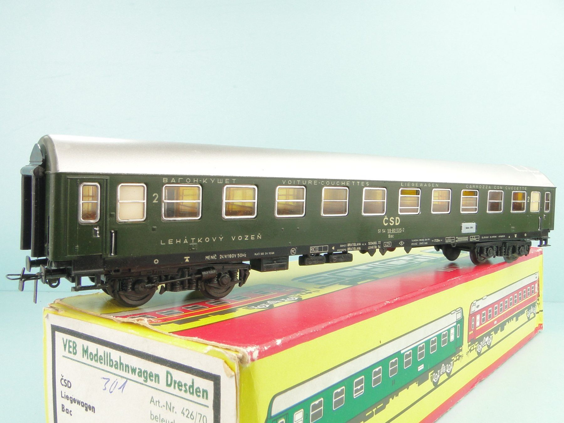 Piko Modellini di ferrovie: Piko Schicht H0 426 CSD Liegewagen – Usato da Bülach venduto da cann11