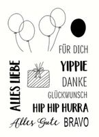Silikonstempel Geburtstag Hip Hip Hurra