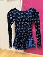 Eiskunstlaufkleid dunkelblau mit Schneeflocken, ca. 8 Jahre