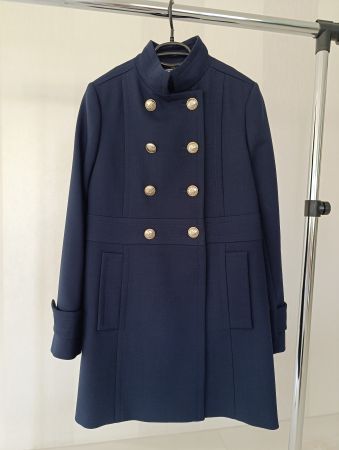 Elegante TH  Marineblauer Übergangsmantel, Gr.  XS