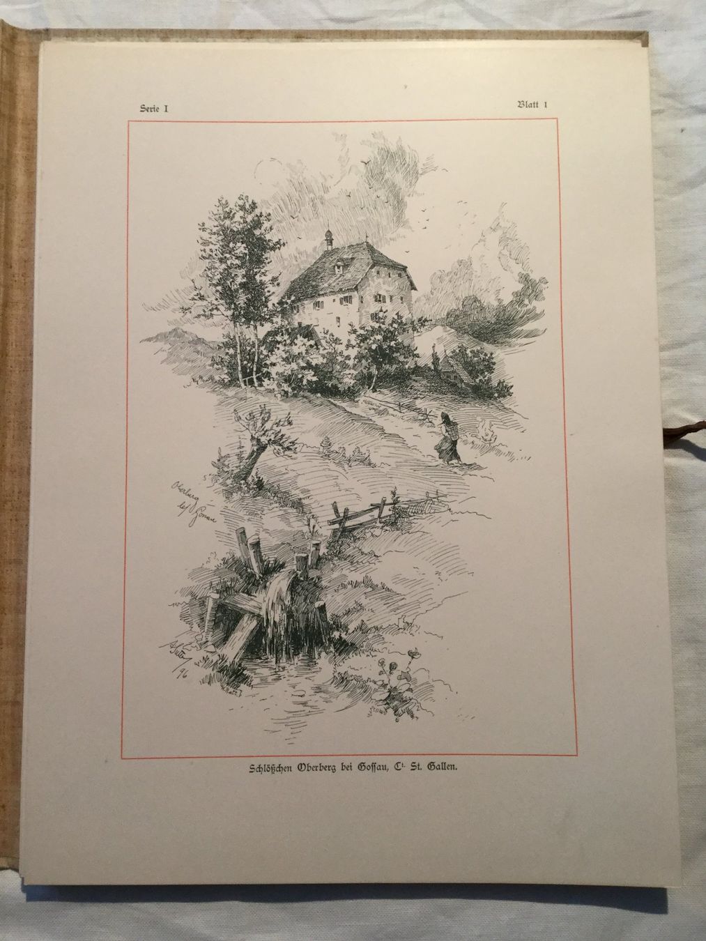 Dipinti: Schweizer Landschaft und Architektur-Bilder A. Sutter 1897 – Usato da Horgen venduto da Goros 5