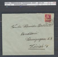 1923 Bedarfsbrief "Oberstammheim - Zürich"