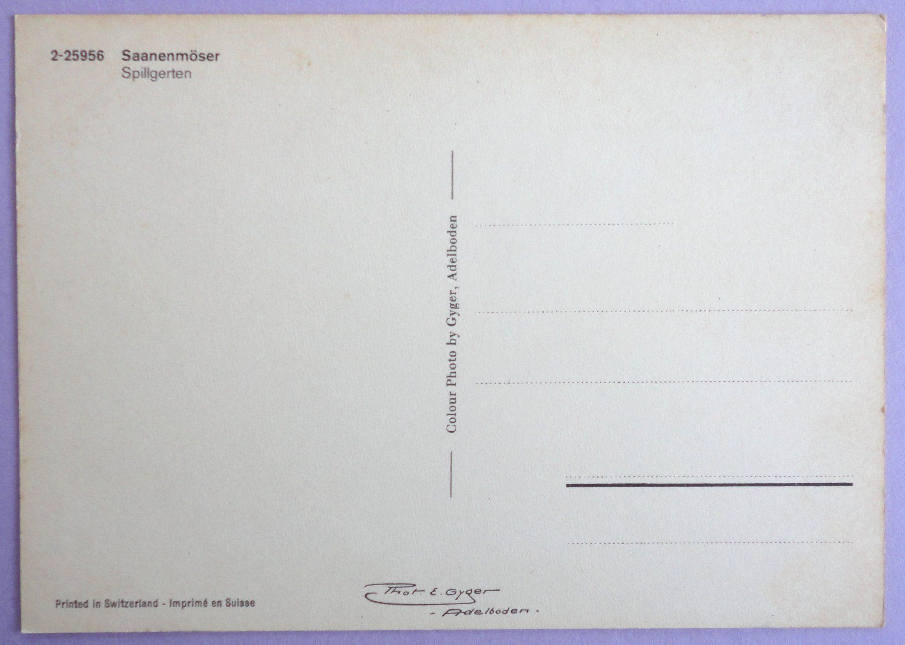 Cartoline postali: Saanenmöser, Spillgerten – Usato da Fétigny venduto da Billy2miny 1