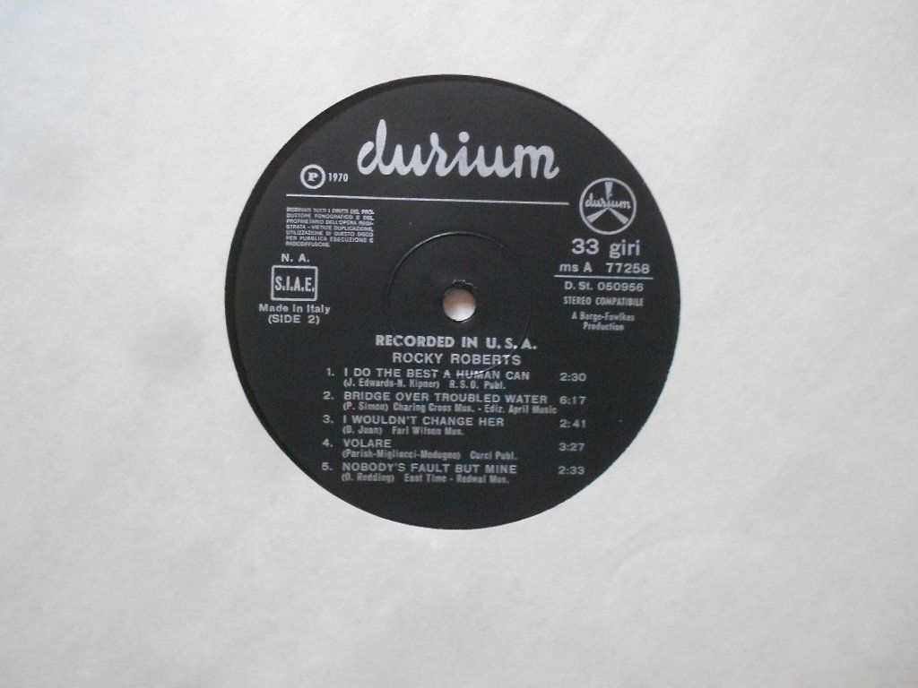 Vinyles: ROCKY ROBERTS  -  RECORDED IN USA – D'occasion à Bex par Giorgiob 2