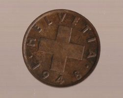 MONETA SVIZZERA 2 centesimi 1948 usata - circolata Rame