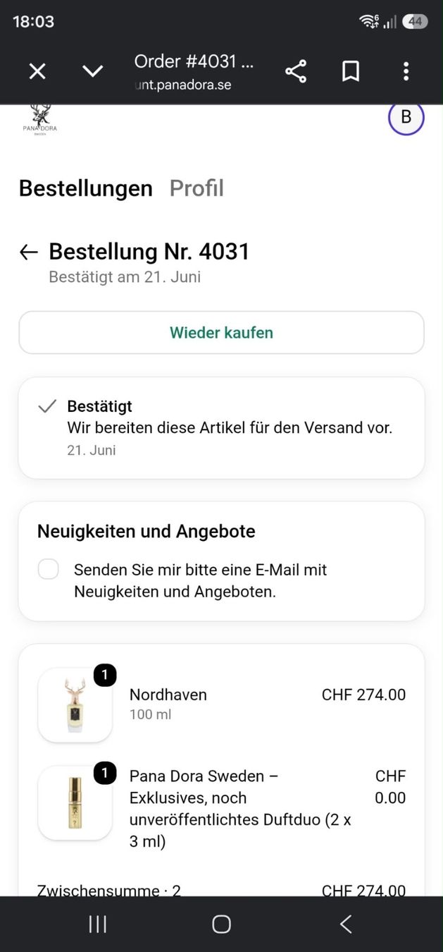 Pana Dora Profumi & Eau de Toilette: Pana Dora Nordhaven Edp – Usato da Aegerten venduto da joissini 3