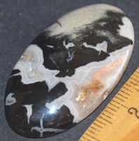 Cabochon L-3773 – Schwarzer Crazy Lace Achat 38x21mm