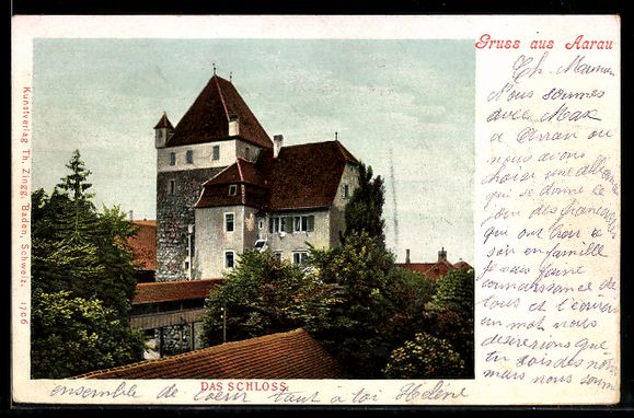 Cartoline postali: AK Aarau, Ansicht des Stadtschlosses – Usato da Berlin venduto da bartko-reher