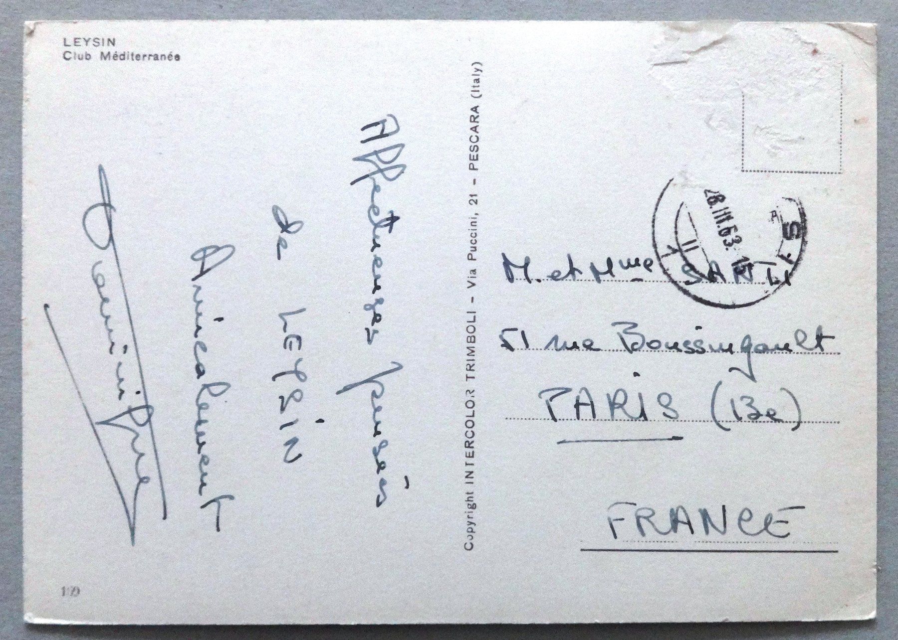 Cartoline postali: Leysin - Club Mediterranée – Difettoso da Fétigny venduto da Billy2miny 1