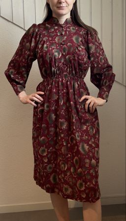 Robe vintage – Taille S – Tissu français Haute Couture