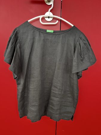 Top en lin noir Benetton taille M