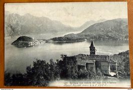 BELLAGIO - Lago di Como - Con veduta del lago a Lecco 1908