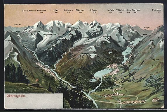 Ansichtskarten: St. Moritz, Gesamtansicht mit Umgebung – Gebraucht aus Berlin von bartko-reher