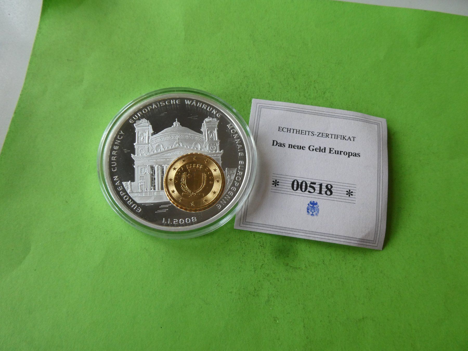 Medaglie: versilberte Medaille PP, Malta 2008 mit Zertifikat – Usato da Hinterforst venduto da Rohusri