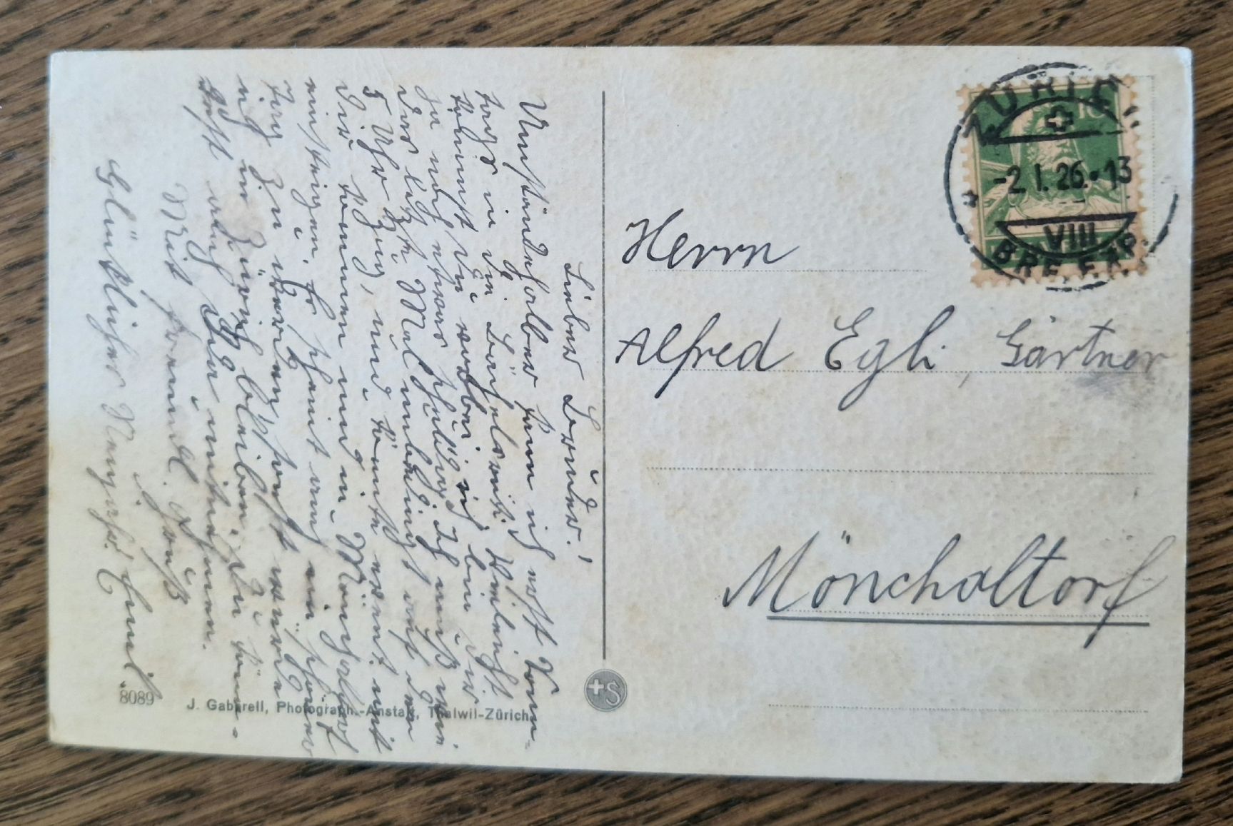 Cartoline postali: Arth-Rigi-Bahn, Blick gegen Zugersee 1926 – Usato da Ebikon venduto da Donar50 1