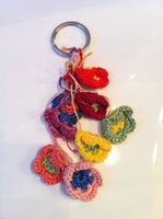 🤩BOHO-CHIC HÄKEL-BLUMEN SCHLÜSSELANHÄNGER HANDGEMACHT NEU