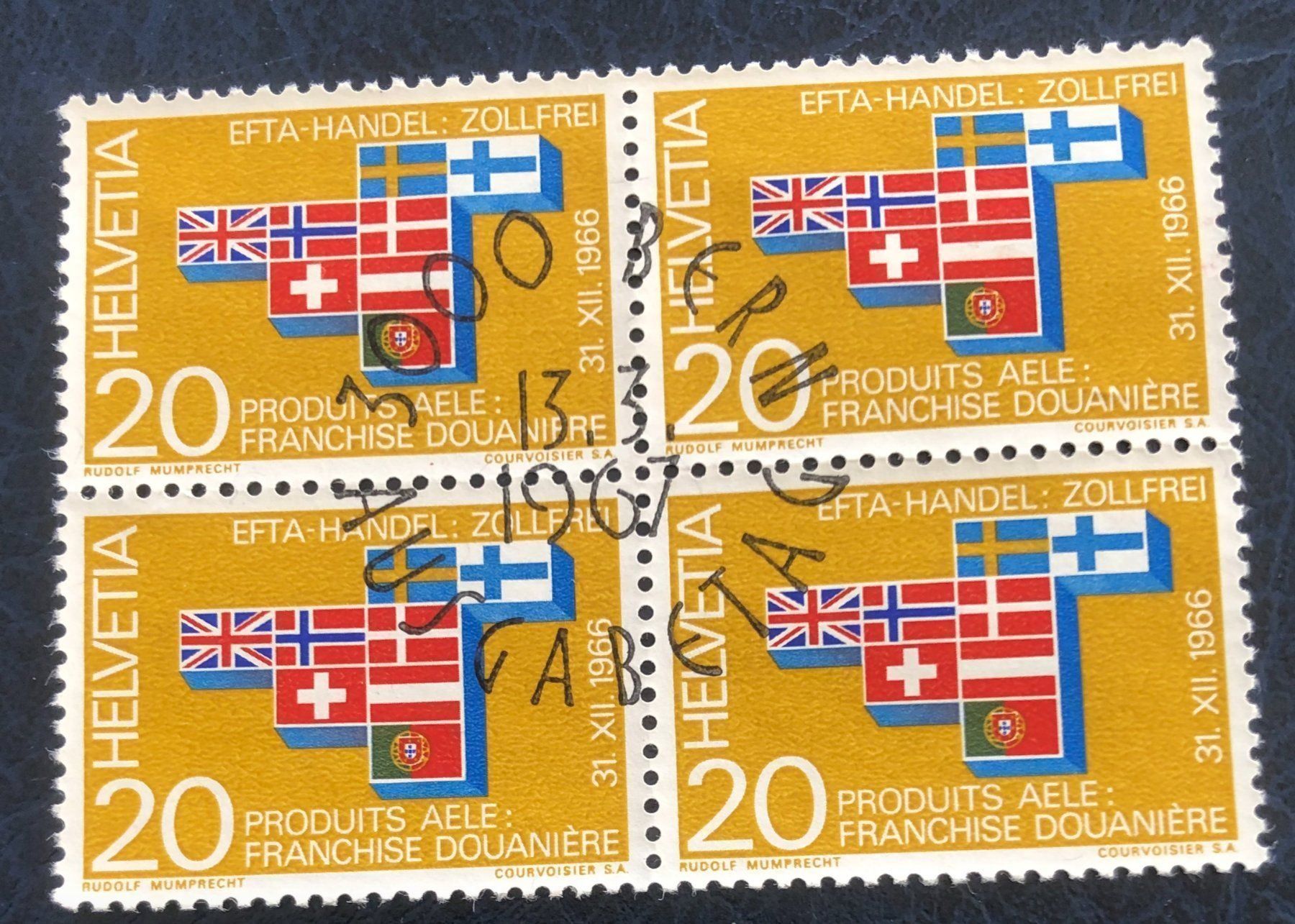 Tutti i francobolli: 4 er Block Nr.447 mit Vollstempel Bern – Usato da Aarau venduto da Billa007