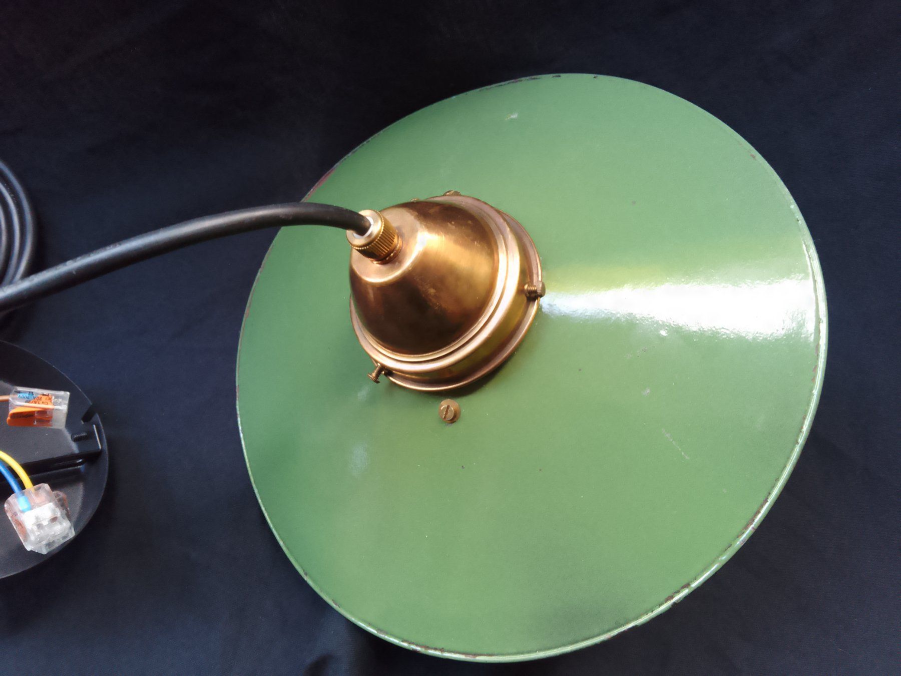 Lampadari & plafoniere: Vintage Industrielampe Deckenlampe Emaille Plafonnier Vert – Usato da St. Gallen venduto da EastLakeConcept 3