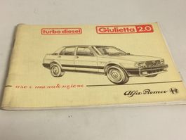 ALFA ROMEO GIULIETTA 2.0 td LIBRETTO USO MANUTENZIONE 12/83