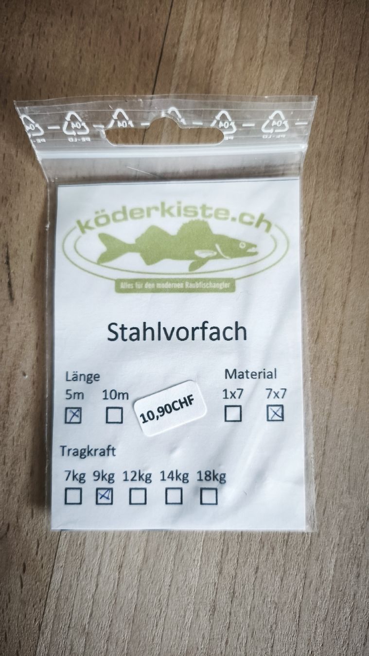 Esche: Stahlvorfach 9kg / 7x7 / 5 Meter – Nuovo e nell'imballaggio originale da Sarnen venduto da sebalant