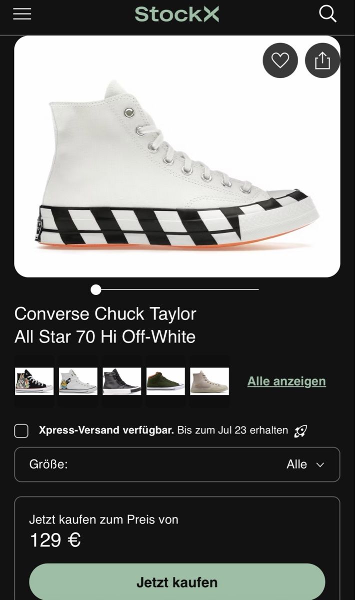 Off-White Chaussures hommes: OFF WHITE X CONVERSE CHUCKS – D'occasion à Rheinfelden par maxoo_94