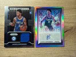 NBA Jaden Springer RC AUTOGRAPH Recon & PATCH Prizm 21/22