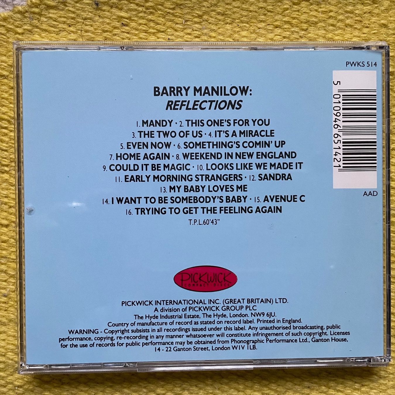 CD: BARRY MANILOW-REFLECTIONS BEST OF – Usato da Rorschacherberg venduto da CD-Roli 1