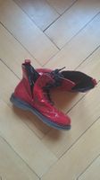 Stiefeletten rot, Lackleder, Schnürung, Grösse 40