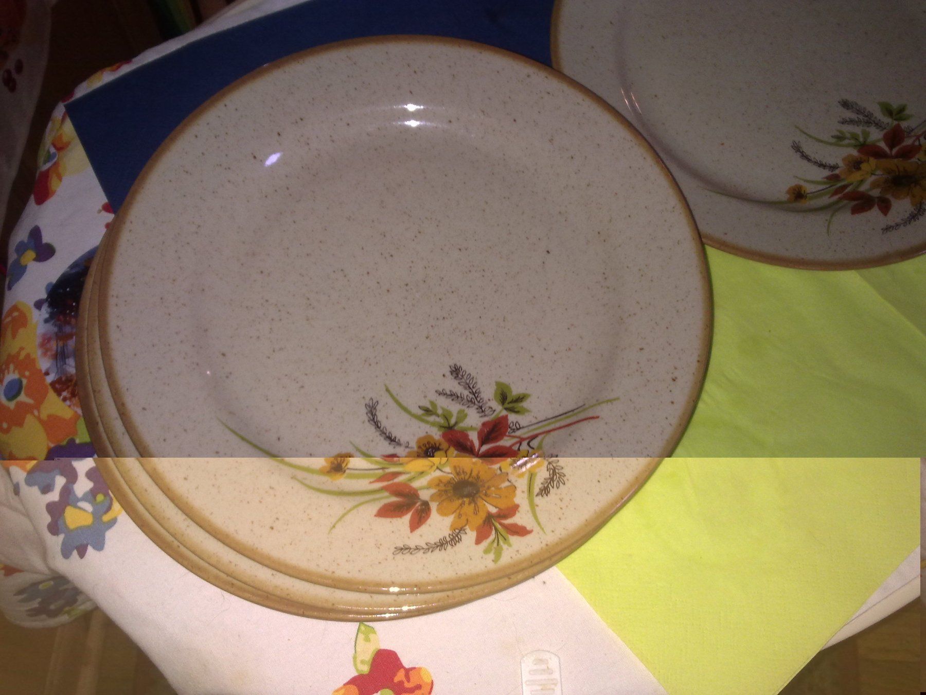 Piatti: 5 flache Teller mit Blumenmuster - Keramik – Usato da Boltigen venduto da Sebulon88 1